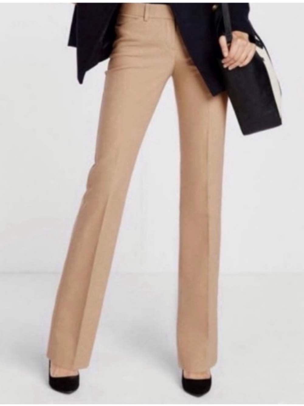 Express Tall Editor Mid-Rise Trouser Bootcut Pant Careerwear Stretch Beige 6L